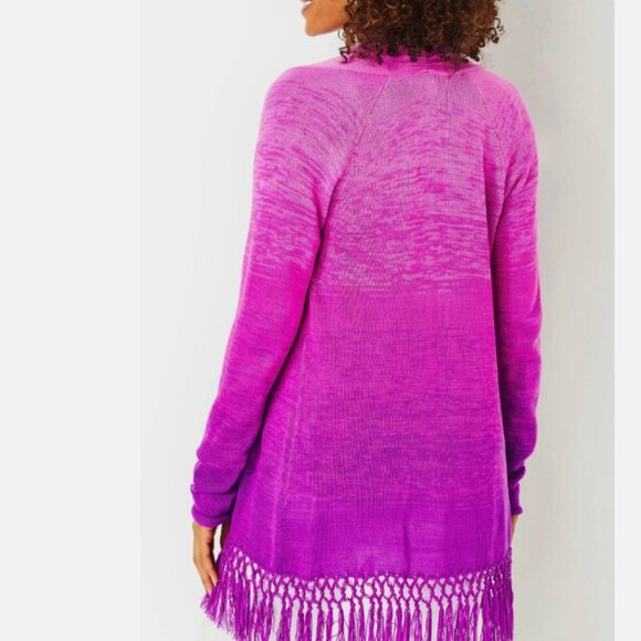 Lilly Pulitzer Tatum Ombre Cardigan Orchid Oasis - Picture 3 of 14